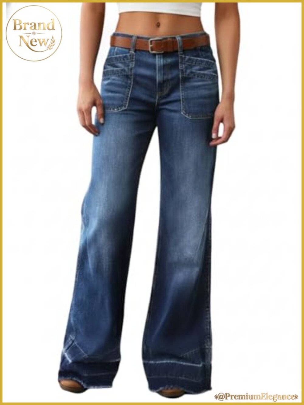 Wide Leg Jeans for Women Mid Rise Baggy Straight Leg Stretch Denim